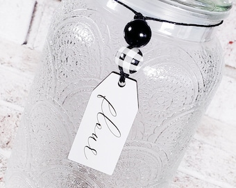 Custom Laser Engraved Wood Kitchen Canister Tag, Farmhouse Decor