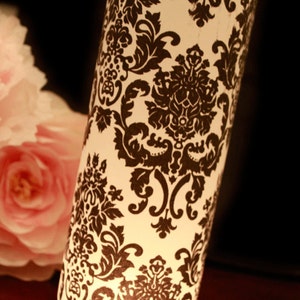 Damask Wedding Decor, Black & White Wedding, Damask luminary, Black and White Damask Wedding- set of 10, party table decorations, luminaries