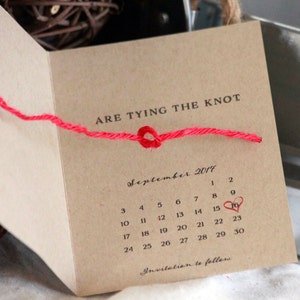 Save the Date, Tying the Knot, Rustic Wedding Save the Date Card Set, Unique Save the Dates, Rustic Cards, Calendar Save the Dates set of 25