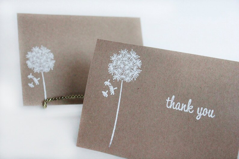 Simple Thank You Cards Set of 10 // Thank You Note Card // Blank Notecards // Simple Card Set // Stationary // Rustic Wedding Thank You Card image 3