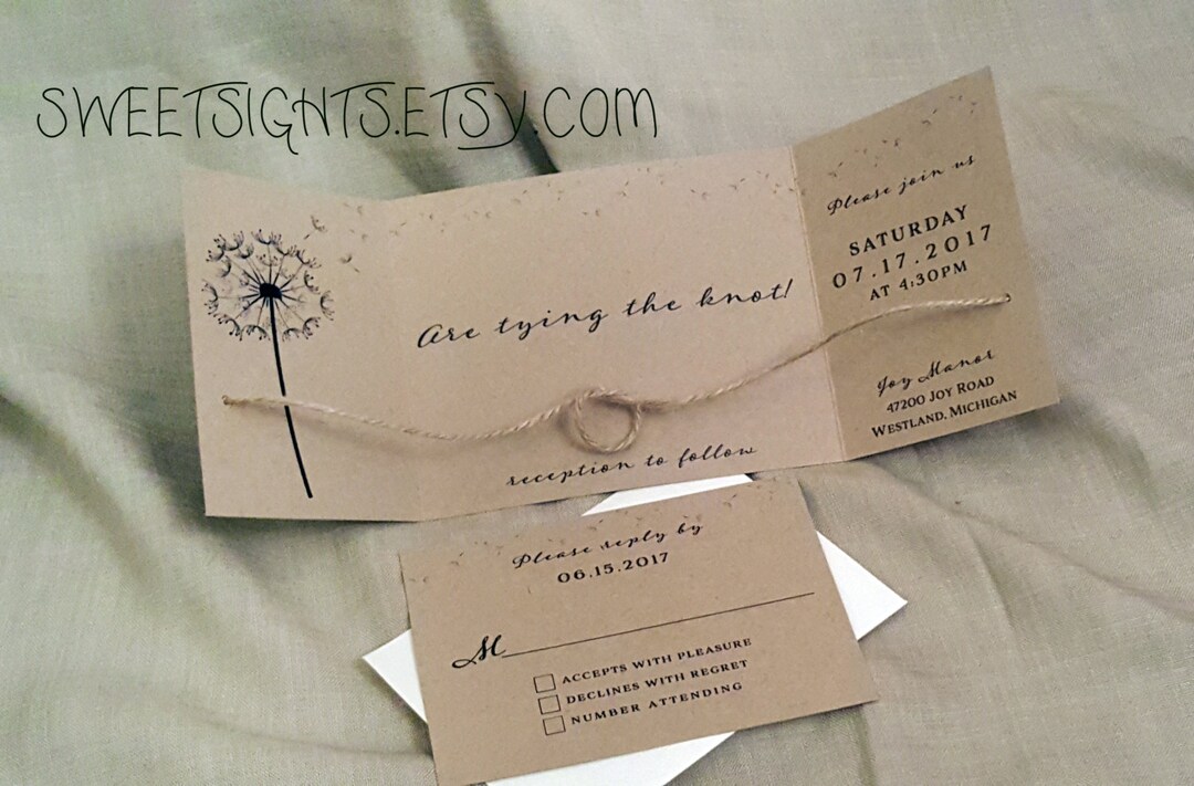 60 Tying the Knot Invitations // Knot Wedding Invitation Set