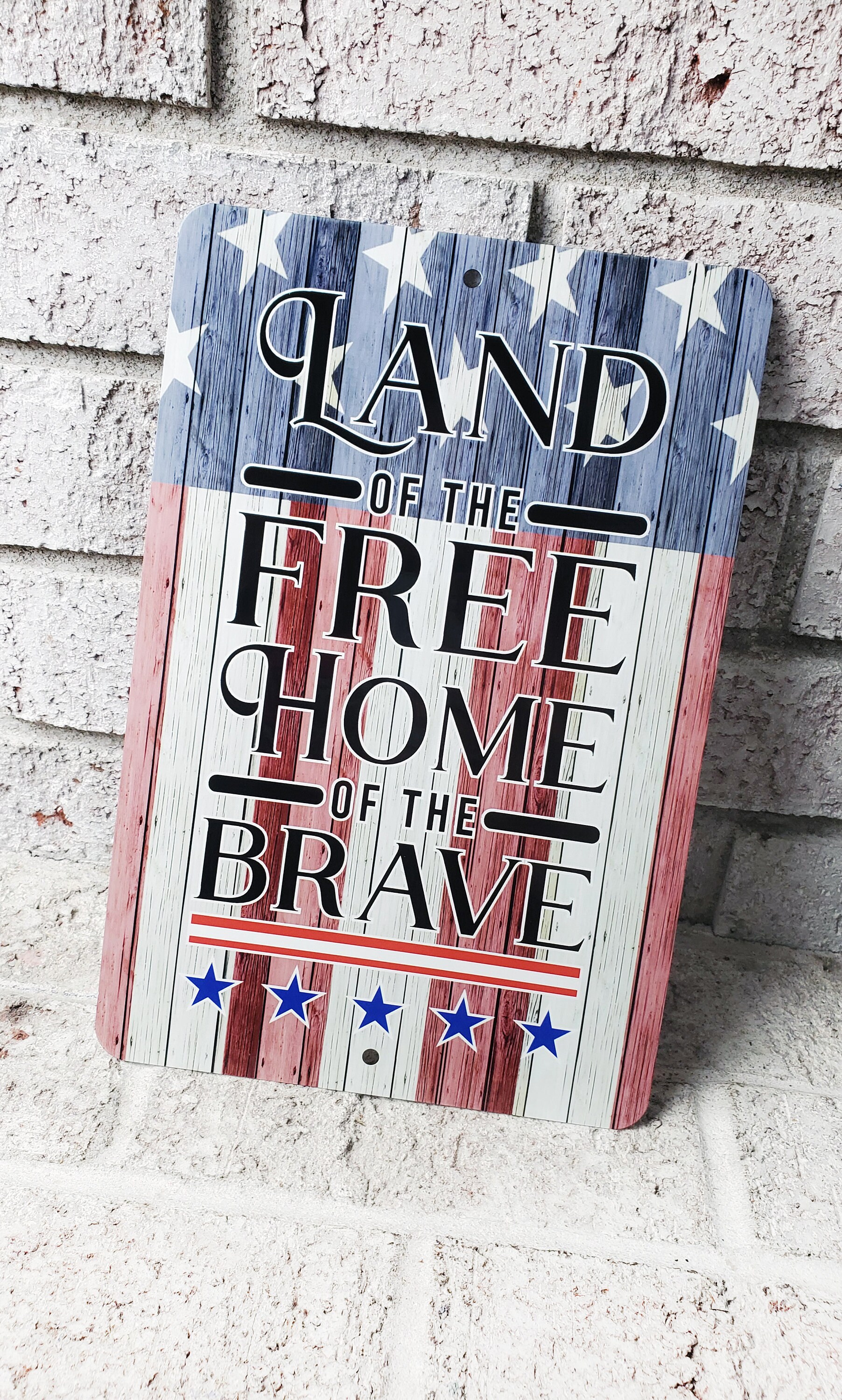 American Flag Outdoor Metal Sign Home of the Free Signs Etsy