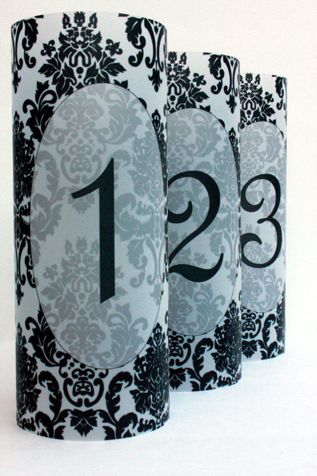 Damask Luminary Table Numbers Set of 20, Wedding Table Numbers, Damask ...