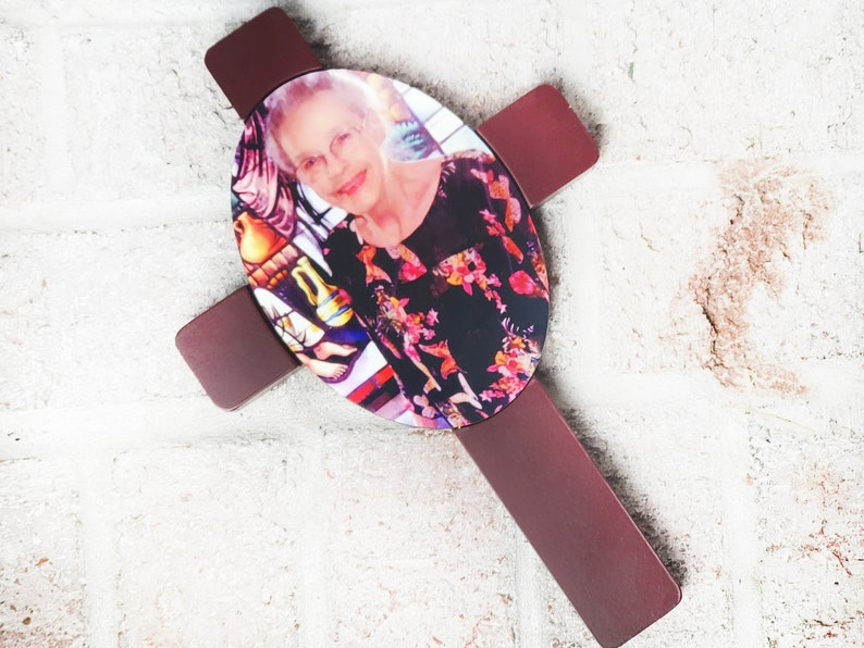 In Memory Photo Cross, Memorial cross, loss of a loved one, In remembrance Cross with picture, Grandma photo memorial, Grieving, loss image 1