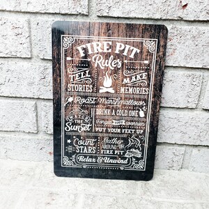 Fire Pit Rules Outdoor Metal Sign, Summer Yard Signs, Indoor/outdoor ...