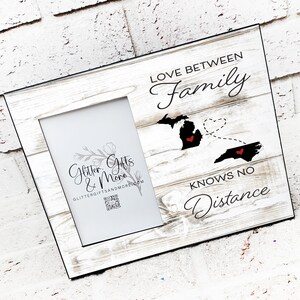 Long distance frame, Out of state frames, Family knows no distance, across the miles, custom frame, picture frame, state frame, out of state