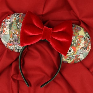 Nightmare Halloween Town Holiday Christmas Disney Ears, Disney Christmas gift, Christmas mickey ears, minnie ears, Jack ears, sally ears