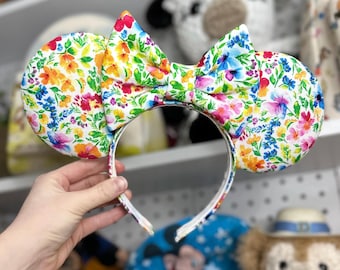 Spring Flower Disney Ears, Minnie Ears, Flower and Garden Ears, Disney headband, Mickey Mouse ears, Minnie Mouse ears, Disney fashion