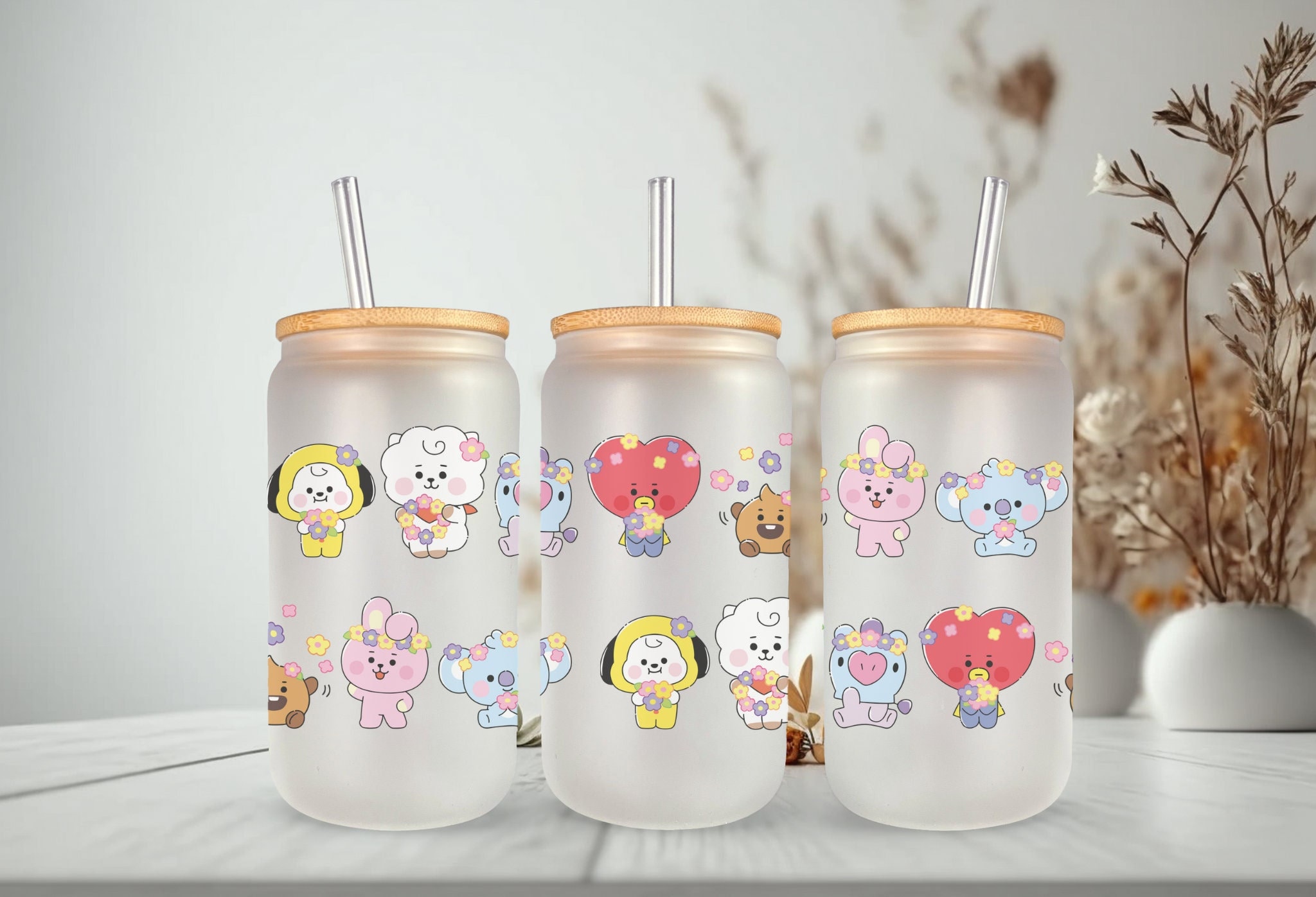 SIPSIP CUP BTS Kpop Glass Cup Korean Cafe Cup Beer Can Glass Soda