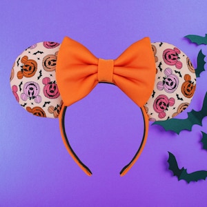 Colorful Pumpkin Mickey Halloween Ears, Minnie Ears, Disney headband, Mickey Mouse ears, Minnie Mouse headband, Disney Halloween ears