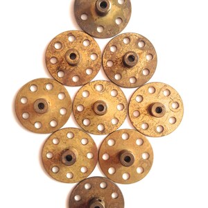 Set of 4 vintage Meccano bush wheels steampunk supplies toys job lot art metal industrial