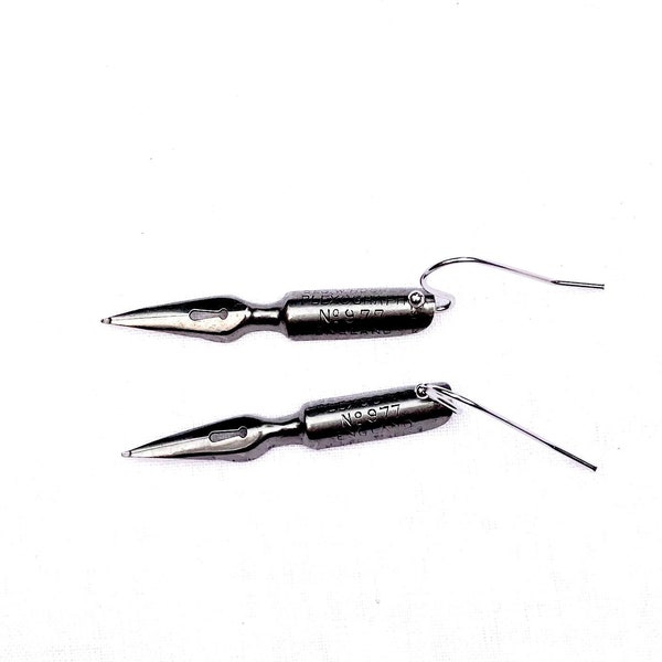 Pen Nib Earrings Etsy