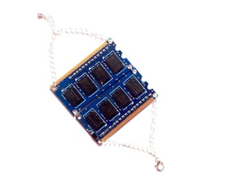 Blue RAM card bracelet geek tech computer cyberpunk memory link techno