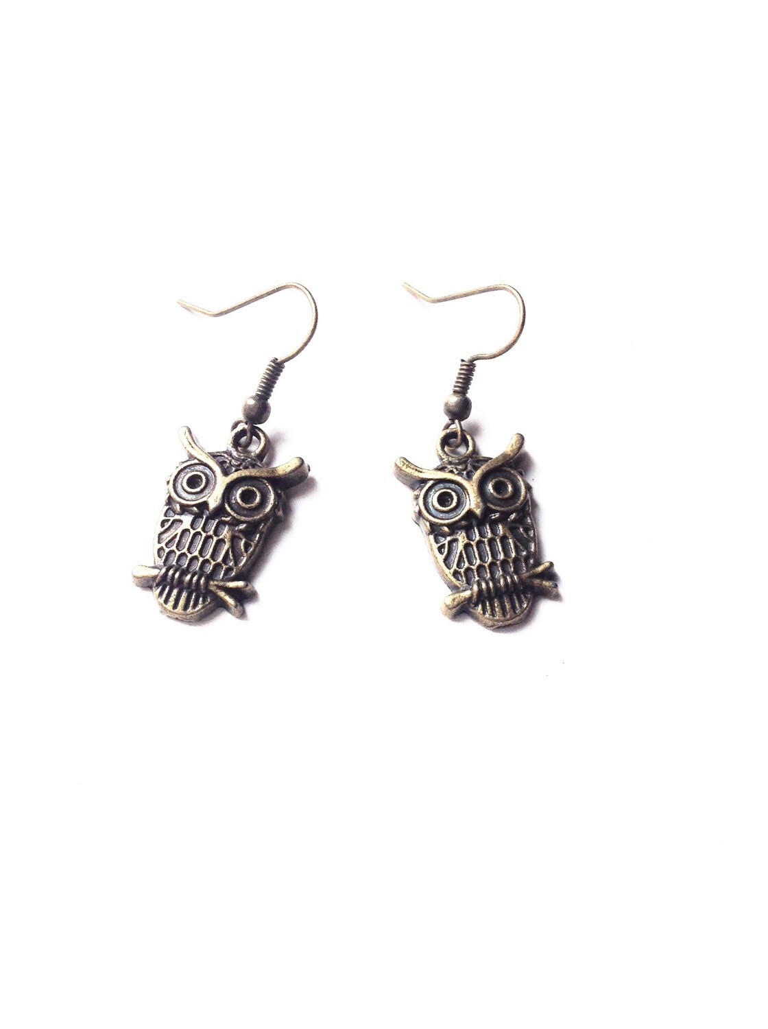 Handmade Bronze Owl Earrings Birds Steampunk Goth Geek Barn Etsy UK