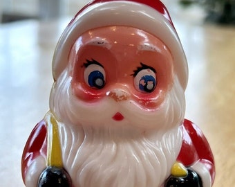 Vintage ROLY POLY SANTA Christmas Kiddie Product Toy Musical~Santa Claus Plastic