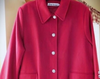 Women's ALFRED Red 100% Wool Coat~Plus Size 22W 22~New NWT! 230 Tag