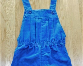 Vintage HEALTHTEX Girls Corduroy Jumper Overall Outfit Size 5 ROYAL BLUE