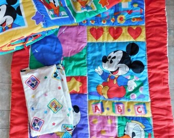 mickey mouse crib bedding set with bumper