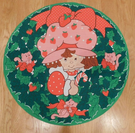 Vintage Strawberry Shortcake Pillow Fabric 16 Round Cut Etsy