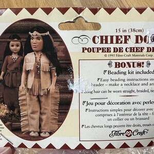 VintageFibre Craft 15 Native American Indian Chief Doll with Beading Kit3211 画像 5