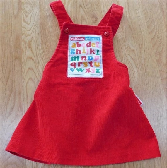 ladies red jumper dress Trotter Street Kids TSF25 Red Scalloped Jumper Dress