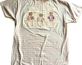 Vintage 80's DEBRA JORDAN BRYAN~Mom Pink Cottage Core Teddy Bear Sleepshirt S/M