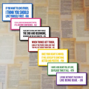 Sticker BTS Motivational Quotes | Fan Merch Art Bangtan Kpop