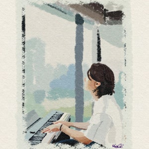 Wall Art Suga Min Yoongi First Love Piano Print Artwork | BTS Fanart |
