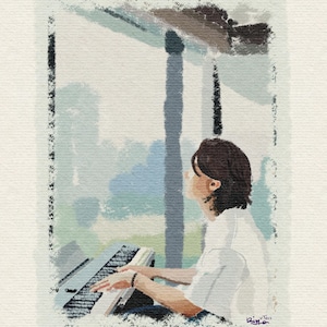 Wall Art Suga Min Yoongi First Love Piano Print Artwork | BTS Fanart
