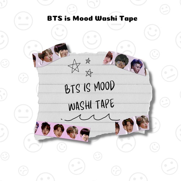 Washi Tape BTS is Mood Pad | RM Jin Suga JHope Jimin V Jungkook Bangtan | Kpop Fan Merch Stationery