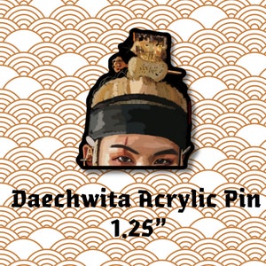 Pin Daechwita Agust D Suga Min Yoongi Acrylic Badge | Fan Merch Art Kpop Bangtan