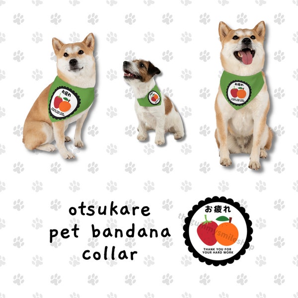 Pet Otsukare Bandana Collar Dog Cat | BTS JHope Suga Hobi Yoongi | Kpop Fan Merch