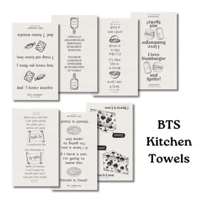 Kitchen Towel BTS Funny Quotes | RM Jin Suga J-Hope Jimin V Jungkook | KPop Fan Merch