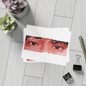 Carte postale Jin Astronaut Coldplay Song Lyric White | Fan Merch Art Kpop Bangtan