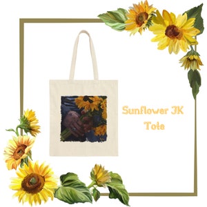 Tote Canvas Jung Kook Sunflower Seven | BTS JJK | Kpop Fanmade Merch