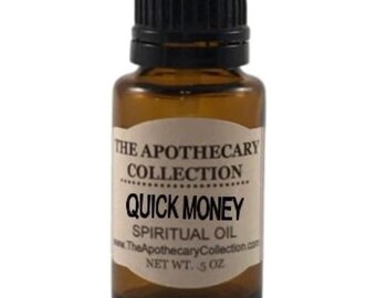 QUICK MONEY Spiritual Oil (aceite) for Magical Spellwork, Rootwork, Hoodoo, Voodoo, Santeria, Wicca, and Pagan Magick