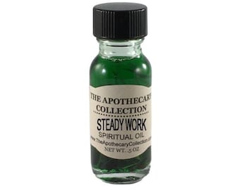 STEADY WORK Conjure Oil (aceite) for Magical Spellwork, Rootwork, Hoodoo, Voodoo, Santeria, Wicca, and Palo