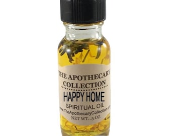 HAPPY HOME Conjure Oil (aceite) for Magical Spellwork, Rootwork, Hoodoo, Voodoo, Santeria, Wicca, and Palo