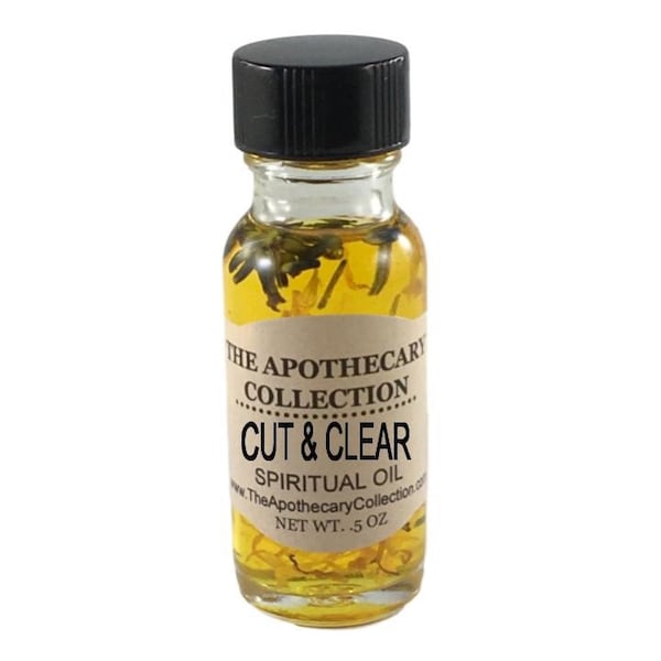 CUT & CLEAR Conjure Oil (aceite) for Magical Spellwork, Rootwork, Hoodoo, Voodoo, Santeria, Wicca, and Palo