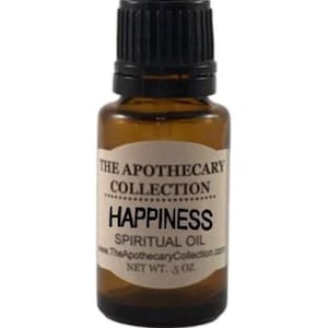 HAPPINESS Spiritual Oil (aceite) for Magical Spellwork, Rootwork, Hoodoo, Voodoo, Santeria, Wicca, and Pagan Magick