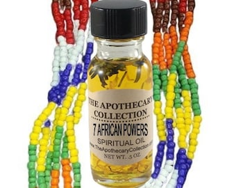 7 AFRICAN POWERS Conjure Oil (aceite) for Magical Spellwork, Rootwork, Hoodoo, Voodoo, Santeria, Wicca, and Palo