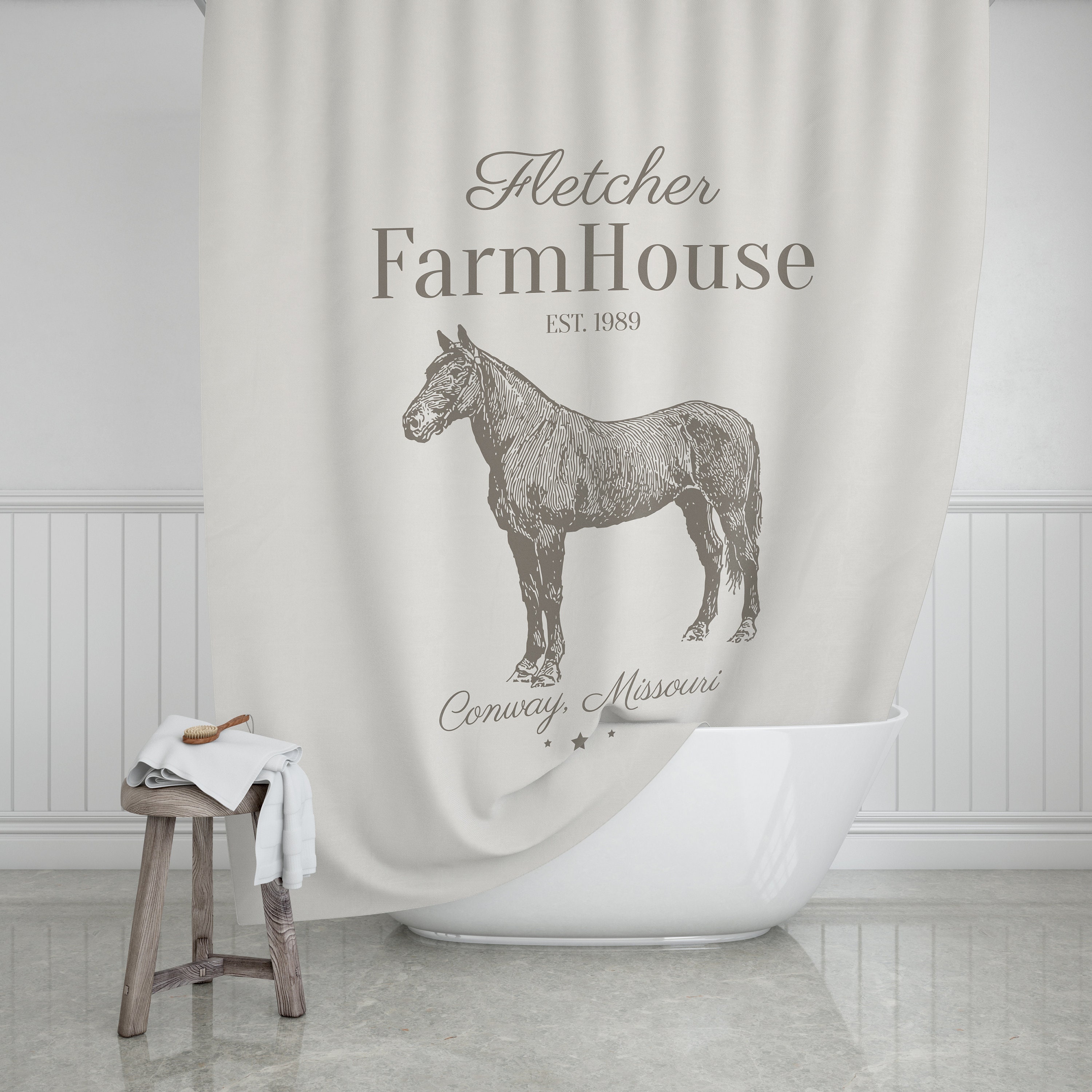 Horse Farmhouse Shower Curtain Custom Shower Curtain Farmhouse | Etsy
