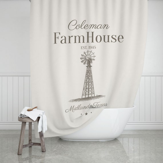 Vintage Windmill Farmhouse Shower Curtain Farmhouse Bathroom | Etsy