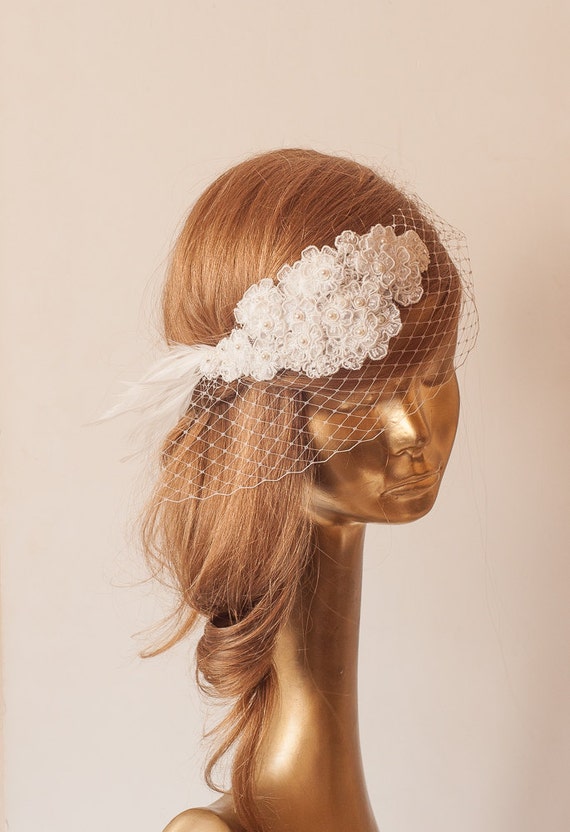 Ivory Lace Birdcage Veil Vintage Style Birdcage Veil Bridal Etsy