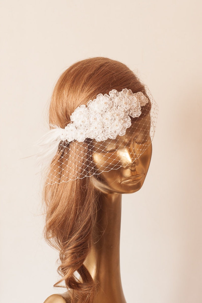 Ivory Lace Birdcage Veil Vintage Style Birdcage Veil. Bridal Etsy