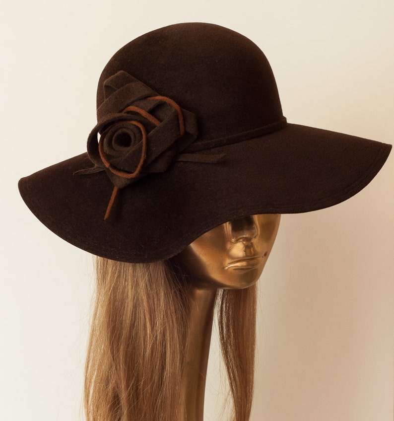 Amazing Handmade Brown Felt HAT for WOMEN. FallWinter Etsy