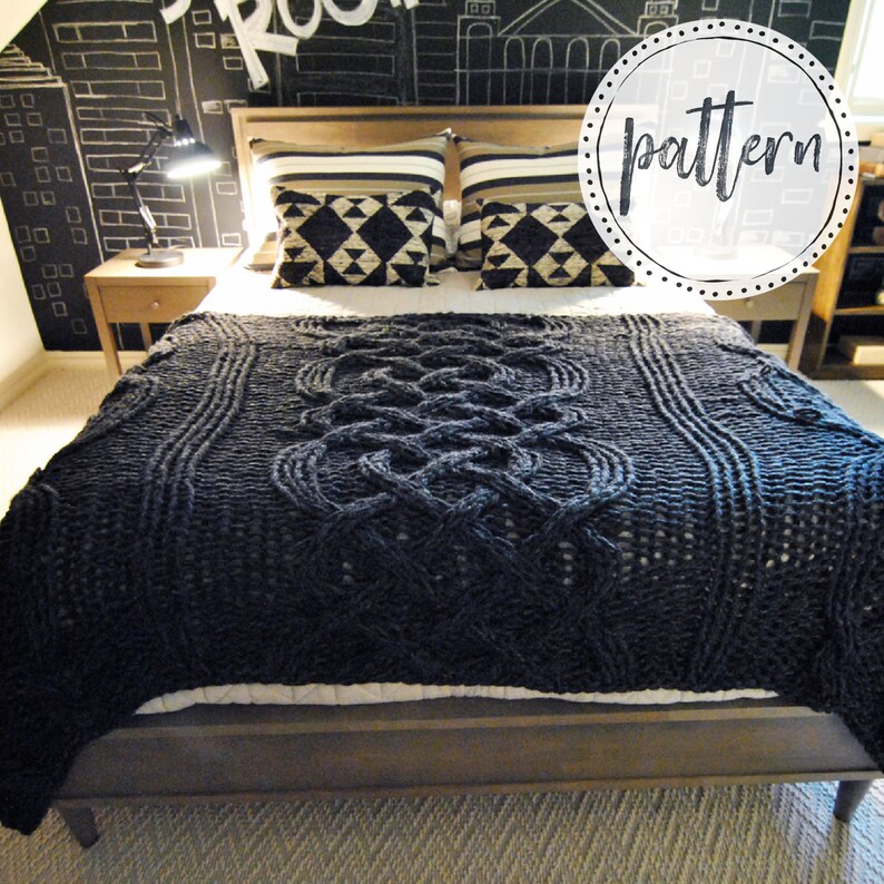 Olivia Cable Knit Blanket PATTERN Etsy