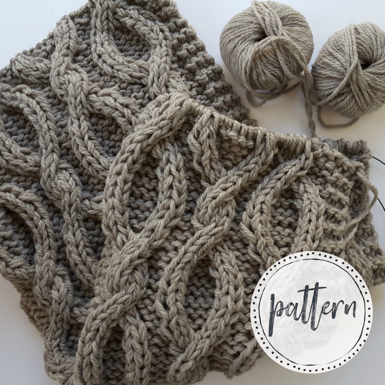 Infinity Cable Knit Blanket PATTERN Etsy