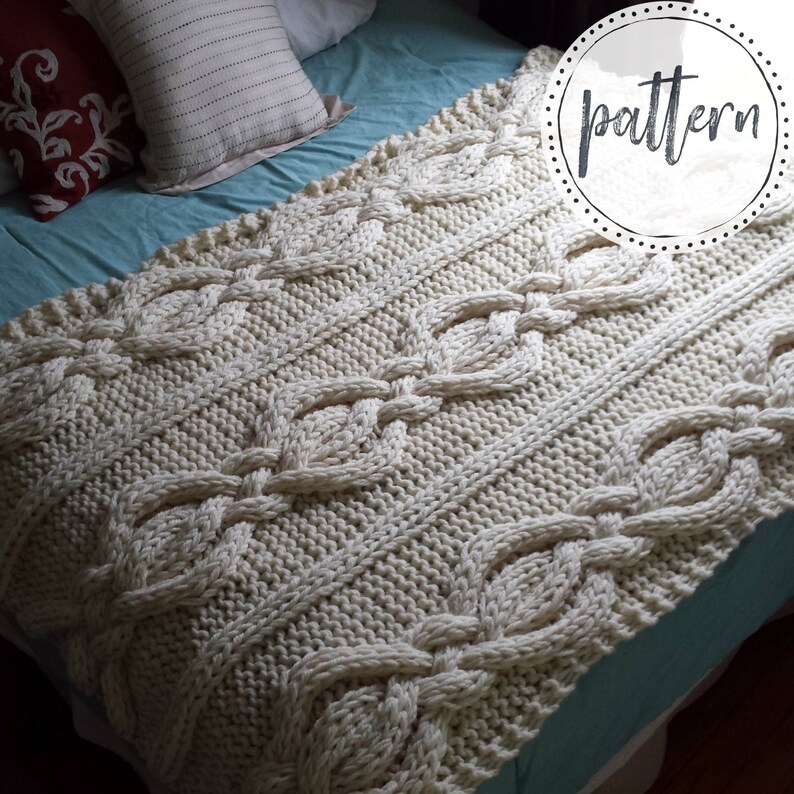Twisted Cable Knit Blanket PATTERN Etsy