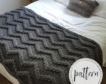 Chevron Cable Knit Blanket PATTERN
